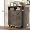 KTMBDW Shoe Storage Cabinet with 2 Flip Drawers, Freestanding Organizer with Metal Legs for Entryway, Narrow Shoe Rack Cabinet with Side Hooks - 4 of 4