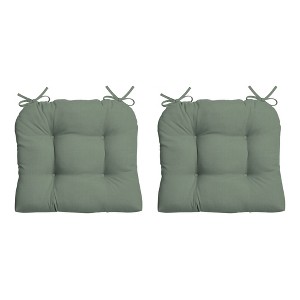 ARDEN earthFIBER Outdoor Wicker Chair Cushion, 2 Pack, 20 x 18, Water Repellent, Fade Resistant 20 x 18, Sage Green Texture - 1 of 4