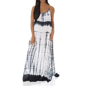 Riviera Sun Womens Maxi Dress  Tie Die Spaghetti Strap Long Sundress  Summer Dresses - 1 of 1