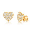 Chanteur Hypoallergenic Kids Jewelry Accessories Heart Multi-color CZ Yellow Gold Brass Plating Stud Earrings Surgical Titanium Posts - 2 of 2