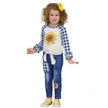 My Lucky Flower Patched Jeans Set