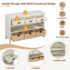 NicBex 3 Drawer Console Table with 1 Open Shelf,Entryway Table with 3 Water Hyacinth Woven Baskets,Modern Couch Table for Living Room,Antique White - 4 of 4