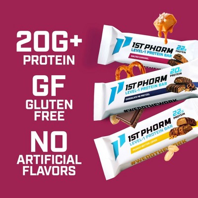1st Phorm Salted Caramel Protein Bars - 22g Protein - 8.5oz/4ct