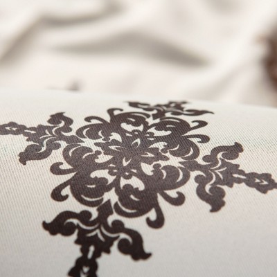 Chocolate Damask Print Room Darkening Polyester Curtain Panels, 52 x 63 Inches
