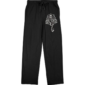 Harry Potter Dark Arts Crest Men's Black Sleep Pajama Pants - 1 of 2