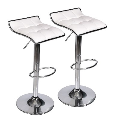 ELECWISH Set of 2 Barstool, Adjustable Swivel Bar Stools with PU Leather and Chrome Base, Gaslift Pub Counter Chairs