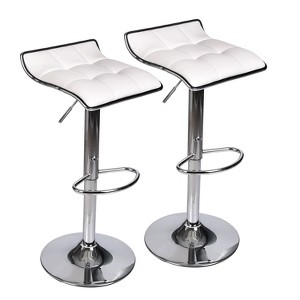 ELECWISH Set of 2 Barstool, Adjustable Swivel Bar Stools with PU Leather and Chrome Base, Gaslift Pub Counter Chairs - 1 of 4