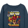 Women's - Marvel - Iron Man Comic Book Cover Lightweight French Terry Wide Neck Long Sleeve Shirt - 2 of 4