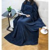 PAVILIA Fleece Wearable Blanket with Sleeves, Warm Cozy Soft Functional Lightweight Sleeved Throw Adults Men Women - 2 of 4