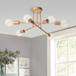 Rennnsan Veloura 18"W 6-Light Sputnik Industrial Dimmable Semi Flush Mount - 1 of 4