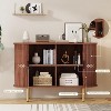 homfan 47" Mid-Century Modern Sideboard Buffet Cabinet Adjustable Shelves, Accent Storage Cabinet - 3 of 4