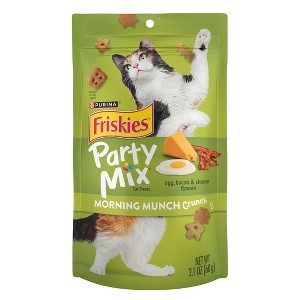 Purina Friskies Party Mix Crunch Morning Munch Chicken Flavor Cat Treats - 2.1oz - 1 of 4