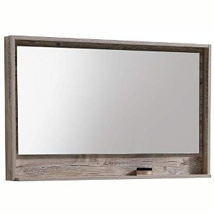 Kube Bath Bosco 48Inch Framed Mirror With Shelve - Nature Wood Finish - 1 of 2