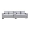 CAVINAS Modern Home Sofa Chair Living Room, Upholstered Sofa with Console, 2 Cupholders and 2 USB Ports Wired or Wirelessly Charged - 3 of 4