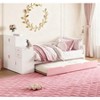 TIRAMISUBEST Twin Daybed Trundle Bed Frame with Bookshelf Movable Wardrobe Solid Wood, Pink, 95.5"*40.9"*42.3" - 2 of 4