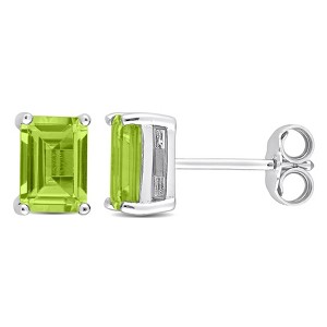 EVERLY JEWELRY | Stud Earrings with Gemstone in Sterling Silver – Multiple Stone Options - 1 of 4