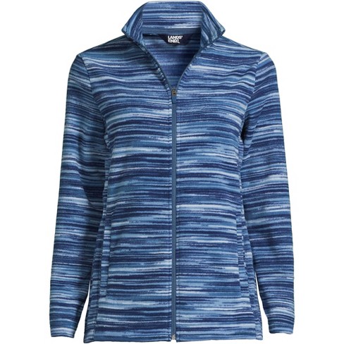 Lands' End Women's Tall Fleece Full Zip Jacket - X Large Tall - Evening  Blue/navy Space Dye : Target