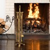 Tangkula 5 Pieces Fireplace Tool Set w/ Poker Tongs Brush Shovel and Stand Handles Antique Copper - 2 of 4