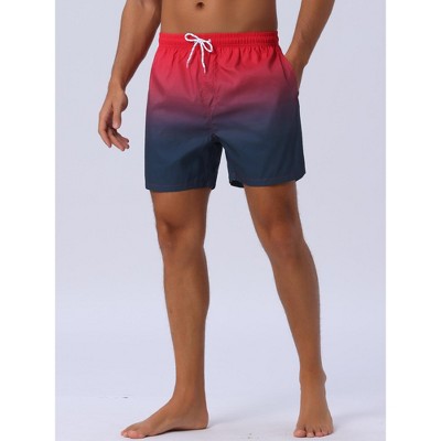 INSPIRE CHIC Men's Contrast Color Gradient Elastic Waist Summer Drawstring Beach Shorts Black 34 — фото 2