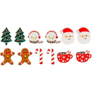 6-16 Pair Christmas Earrings for Women Cute Funny Christmas Earrings Bow Tree Santa Holiday Earrings for Christmas Jewellery - 1 of 4