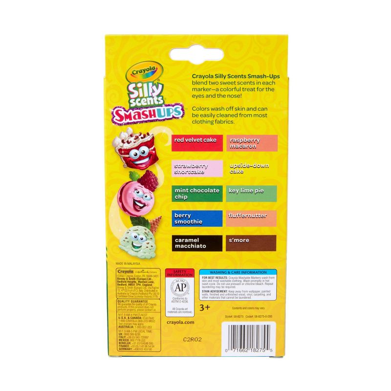 Crayola 10pk Silly Scents Smash Ups Slim Washable Markers, 4 of 8