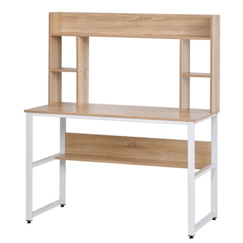 Bestier Computer Home Office Desk With Metal Frame, Hutch, Bookshelf, Under  Desk Storage, And Working Table For Small Bedroom Space : Target