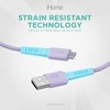 iHome 6ft USB to Micro USB Cable, Charge & Sync, Durable Braided Nylon, Strain Defense Technology, Lavender - 4 of 4