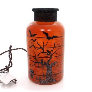 Stony Creek 7.75 In Halloween Lit Jar Bats Spiders Haunted Novelty Sculpture Lights - 1 of 2