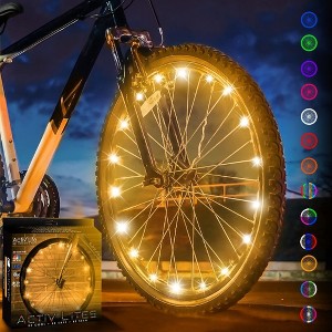 Activ Life Bike Wheel Lights (1 Tire, Gold) Fun Summer Accessories for Cool Beach Cruisers - 1 of 4