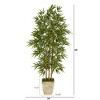 Nearly Natural 65-in Bamboo Artificial Tree in Country White Planter - 2 of 3