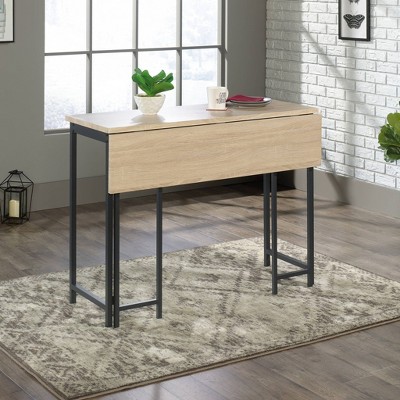 Charter Oak & Black Metal Counter Height Extendable Dining Table