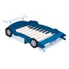 Twin/Full Size Race Car-Shaped Platform Bed with Wheels, Wood Bed Frame - ModernLuxe - 4 of 4