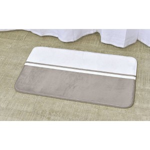 Evideco French Home Goods Bath Mat Bi-Color Microfiber for Bathroom - 30" L x 18" W - Soft and Absorbent - 1 of 4