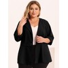 Agnes Orinda Women's Plus Size Notched Lapel Ruffle Peplum Ruched Buttons Outfits Blazers - 2 of 4