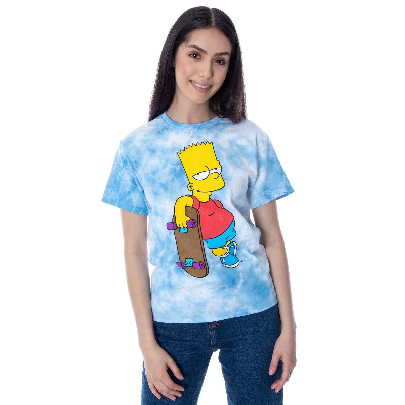 The Simpsons Womens' Bart Simpson Tie-Dye Skimmer Girls' T-Shirt Adult, 1 of 6