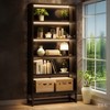 Lirago Black Powder-Coated Metal and Particle Board 5-Tier Bookcase 31.5x11.81x70.87 Inch with LED Music Sync Lights - 3 of 4