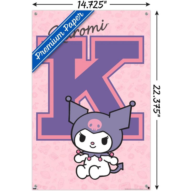 Trends International Hello Kitty and Friends: 24 College Letter - Kuromi Unframed Wall Poster Prints, 3 of 7