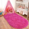 LOVEVOOK Fluffy Runner Rug for Bedroom, Shag Oval Rug for Bedside, Living Room Dorm Home Decor 2.6x5.3 Feet - 3 of 4