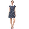 INSPIRE CHIC Women's Peter Pan Collar Short Sleeves Contrast A-Line Polka Dots Dress - 3 of 4