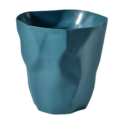 LunaLulinlk Blue 2.64 Gallon Bathroom Trash Can, Small Trash Can for Kitchen, Bathroom, Office, Bedroom, Living Room Trash Can
