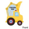 Big Dot of Happiness Construction Truck - Shaped Thank You Cards - Baby Shower or Birthday Party Thank You Note Cards with Envelopes - Set of 12 - 3 of 4