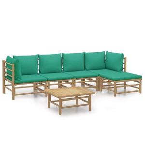 vidaXL Garden Lounge Set Natural Bamboo Bamboo 6 Piece Modular - 1 of 4