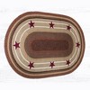Earth Rugs Oval Patch Tread – Burgundy Stars Braided Jute Rug, 5'x8', Rustic Americana Area Accent - 2 of 3