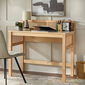 Lifestorey Corbin Natural Cane Desk Natural : Target