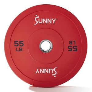 Sunny Health & Fitness Elite Olympic Bumper Weight Plate 55lbs - Red - 1 of 4