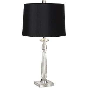 Vienna Full Spectrum Aline Modern Table Lamp 26 1/2" High Crystal Column Black Drum Shade for Bedroom Living Room Bedside Nightstand Office Family - 1 of 4