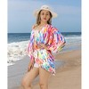HAPPY BAY Women's Summer Tropical Beach Loose Casual Vacation Tops Beachwear Duster Cardigan Cover Up for Women L-XL Multi, Stripes - 2 of 4