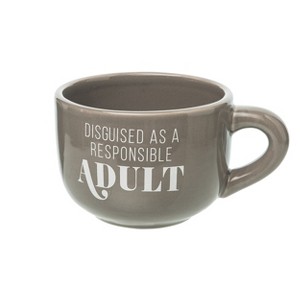 Totalee Gift Responsible Adult Cappuccino Mug Ceramic Grey 24 oz - 1 of 3