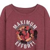 Women's - Marvel - Deadpool Maximum Effort Lightweight French Terry Wide Neck Long Sleeve Shirt - 2 of 4