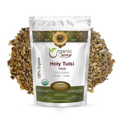 Organic Holy Tulsi Herb Cut & Sifted 8 Oz